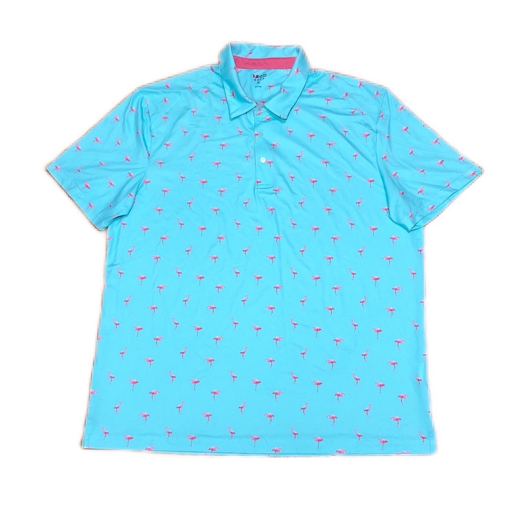 Izod Golf Flamingo Performance Polo Shirt, Men’s size XL